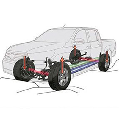 A-TRC (Control de Tracción Activa) 
 Controla la presión del frenado independientemente en cada rueda al acelerar en condiciones de 4x4, distribuyendo la fuerza (que normalmente se perdería) de forma optimizada, a las ruedas con mayor agarre. Sistema A-TRC disponible en versiones 4x4 (doble cabina). Sistema TRC disponible en versiones 4x2 (doble cabina).