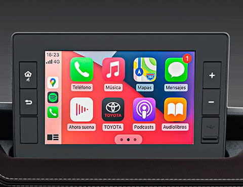 Sistema de audio con pantalla táctil de 8”
Disfruta de la máxima conectividad con la radio multimedia con Apple CarPlay® y Android Auto®. (Disponible según versión)